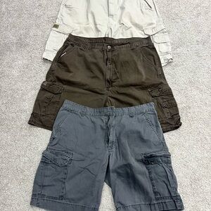 Men's Cargo Shorts in Gray and Brown